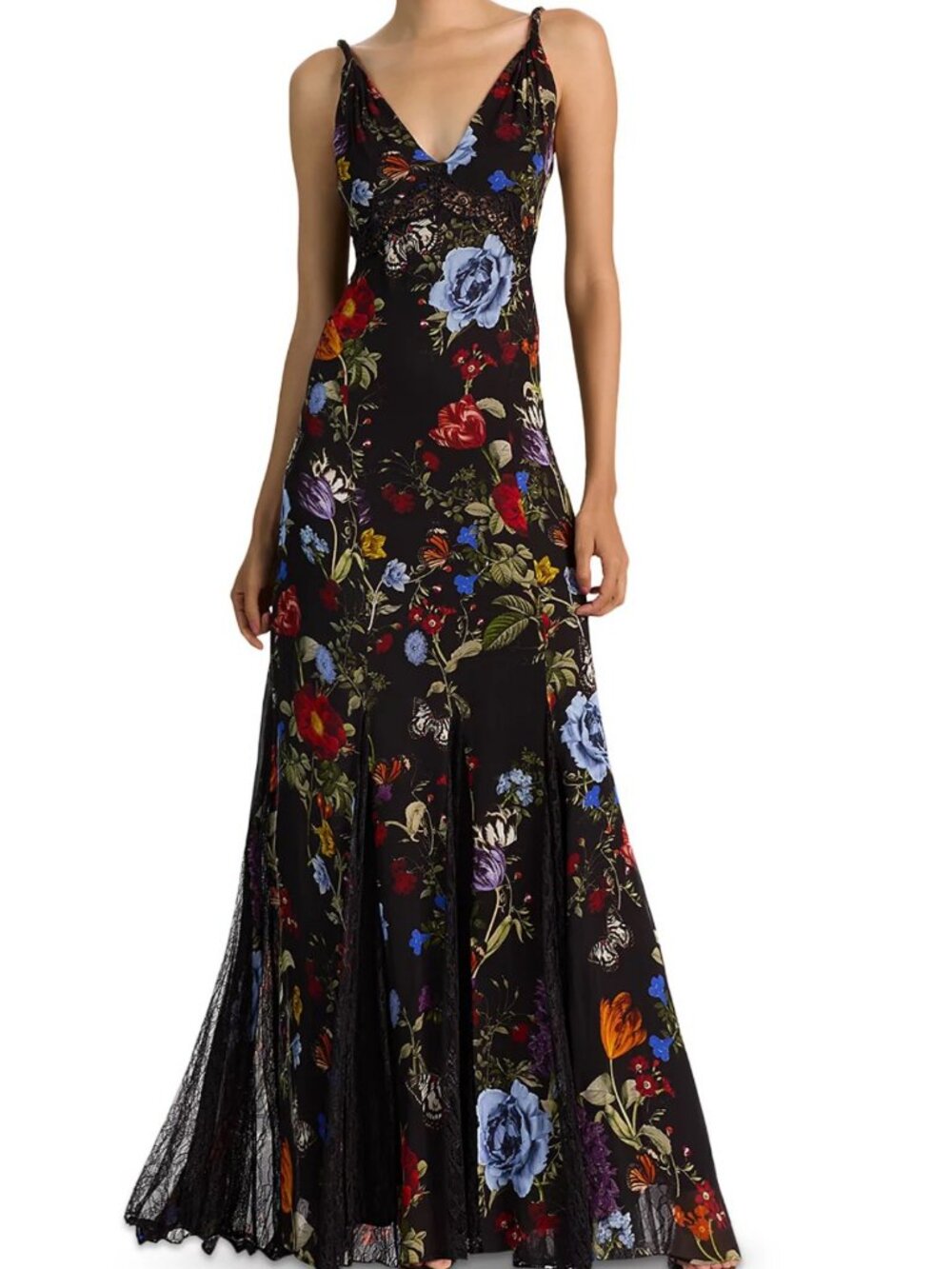 Alice and Olivia Nisa Cutaway Twist Strap Evening Gown
